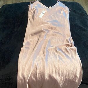 Anthropologie Blush Satin Slip Dress